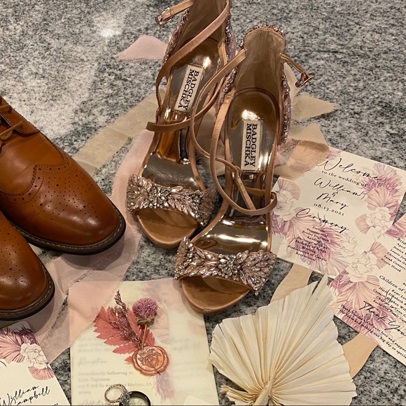 Badgley Mischka jeweled wedding heels - Picture 7 of 8